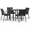 VidaXL Ensemble à manger de jardin 5 pcs coussins résine tressée acier 3186988