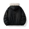 Giacca da uomo rétro mimetica foderata in pile con colletto in ecopelliccia, autunno e inverno, vestibilità ampia, parka sportivo con cappuccio, giacca imbottita in cotone