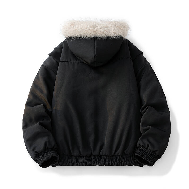 Giacca da uomo rétro mimetica foderata in pile con colletto in ecopelliccia, autunno e inverno, vestibilità ampia, parka sportivo con cappuccio, giacca imbottita in cotone