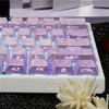 Purple Rose Coast Theme PBT Dye-Sub Keycaps, 131 Keys Side Engraved, Cherry Profile MX Compatible, Multi-Layout Mechanical Part