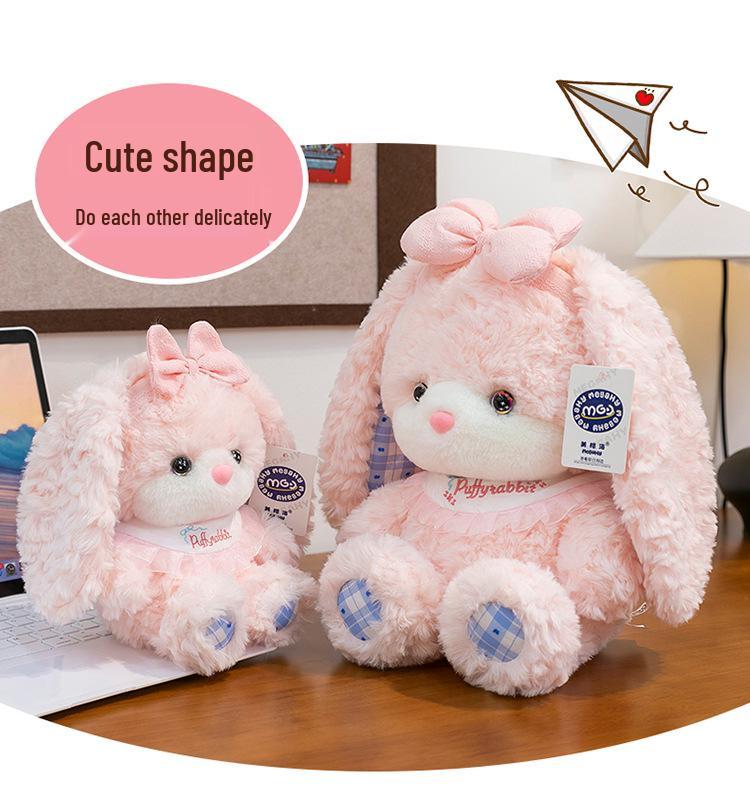 Cute Plush Cream Puff Bear & Little Rabbit Pillow Doll - Children's Birthday Gift