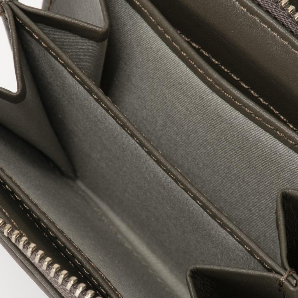 Howell Zipper Bifold Wallet Cowhide Leather Front Pocket Billfold Compact MHLW5GS2 [Margaret Idea] L-shaped [Cesar] Women's/Unisex