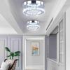 Modern Mini Led Chandelier Semi Flush Mount Crystal Lighting Ceiling Crystal Lamp for Bedrooms Dinning Rooms Hallway Round White