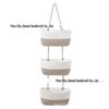 Three-Layer Wall-Mounted Cotton Rope Storage Basket - Decorative Indoor Organizer for Books and Sundries.