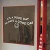 Creative 'Good Day' English Word Self-Adhesive Wall Stickers for Coffee Shop or Boutique Windows
