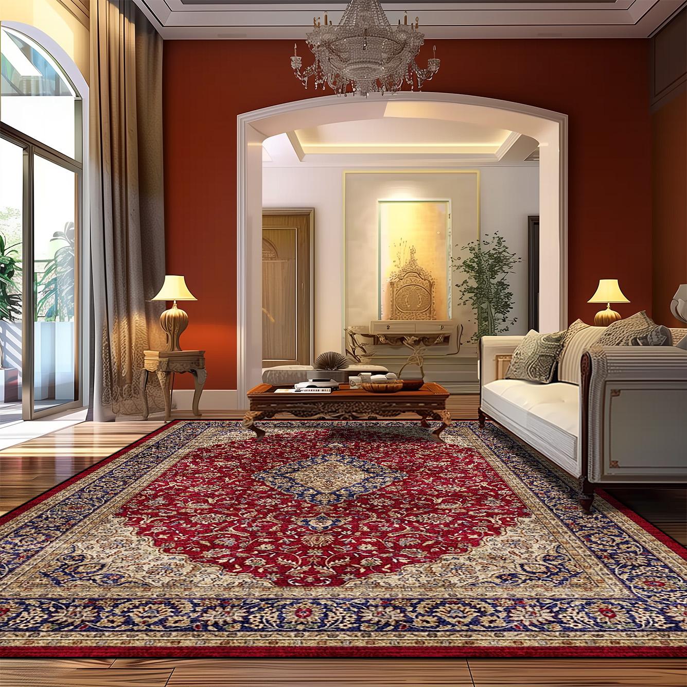 

Новый ковер в китайском стиле для украшения гостиной, домашний ковер, нескользящий коврик для журнальных столиков в гардеробной, светлый, роскошный, большой площади ковер 60x90cm door mat