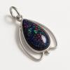Natural Multi Color Opal Pear Cut Pendant 25.60 Ct Certified 925 Sterling Silver