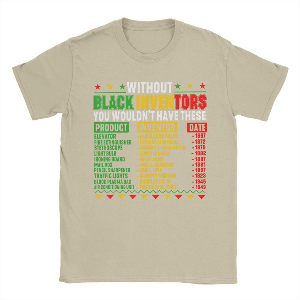 Without Black Inventors Black History Month T Shirts Mens 100 Cotton TShirts Round Collar  Tees Short Sleeve Clothing
