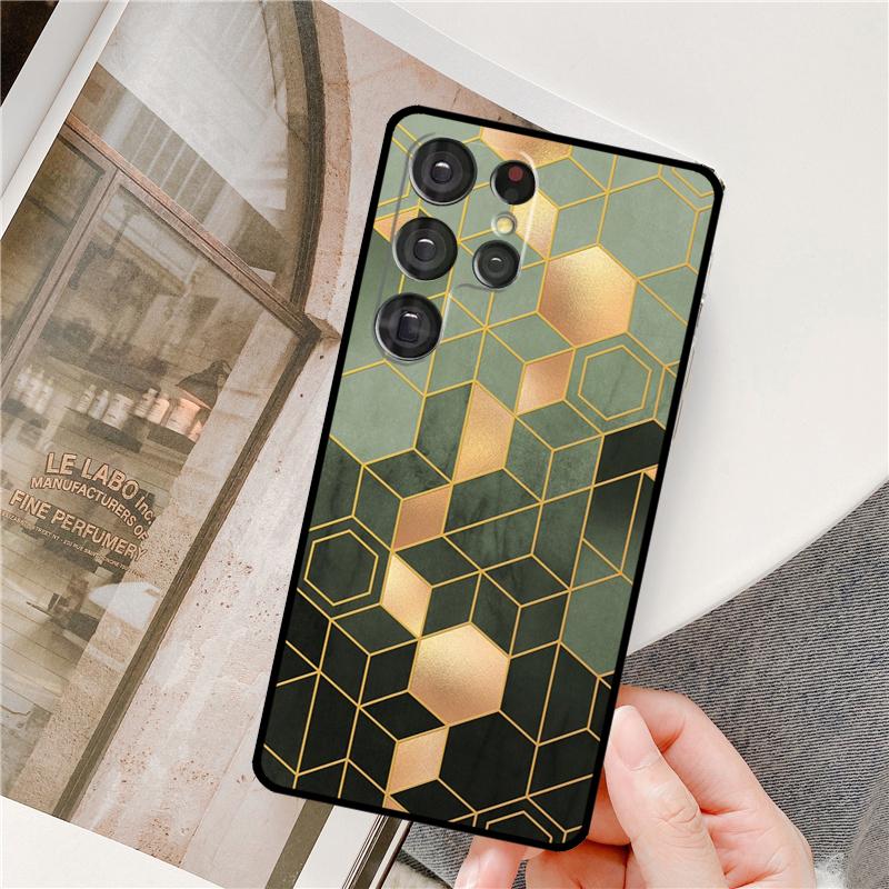Marble Geometric Art Phone Case For Samsung Galaxy S24 Ultra S9 S10 S20 S22 S21 Plus S23 FE S25 Ultra Full Cover