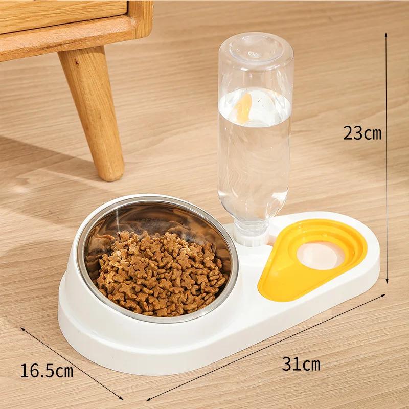 1 PCS Cat Bowl Pet Feeder Dog Cat Food Bowl And Water Dispenser Double Bowl Large Capacity Feeder Dish