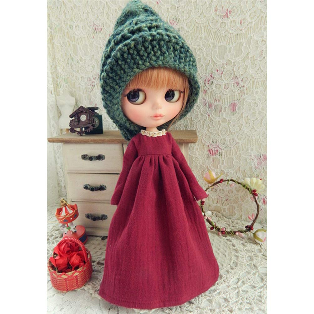 Rakulifey Blythe Outfit, Blythe Doll Clothes, 4 Colors, Gift (Wine)