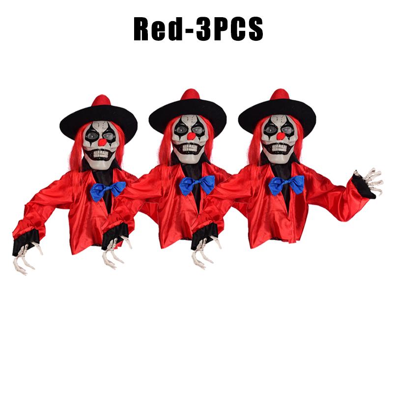 Screaming LED Clown Ground Stake Halloween Motion Activated Animatronic Yard Prop Weatherproof Terror Decoration Instant Setup