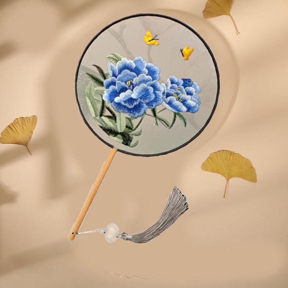 Chinese Style Double-Sided Embroidered Fan Silk Vintage Group Fan Dance Fan Performance Props