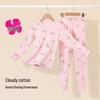 DEESHA Girls' Flower Rabbit Print Cotton Thermal Underwear Set
