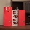 National Tide Forbidden City Red Ceramic Tea Cup Gift Set