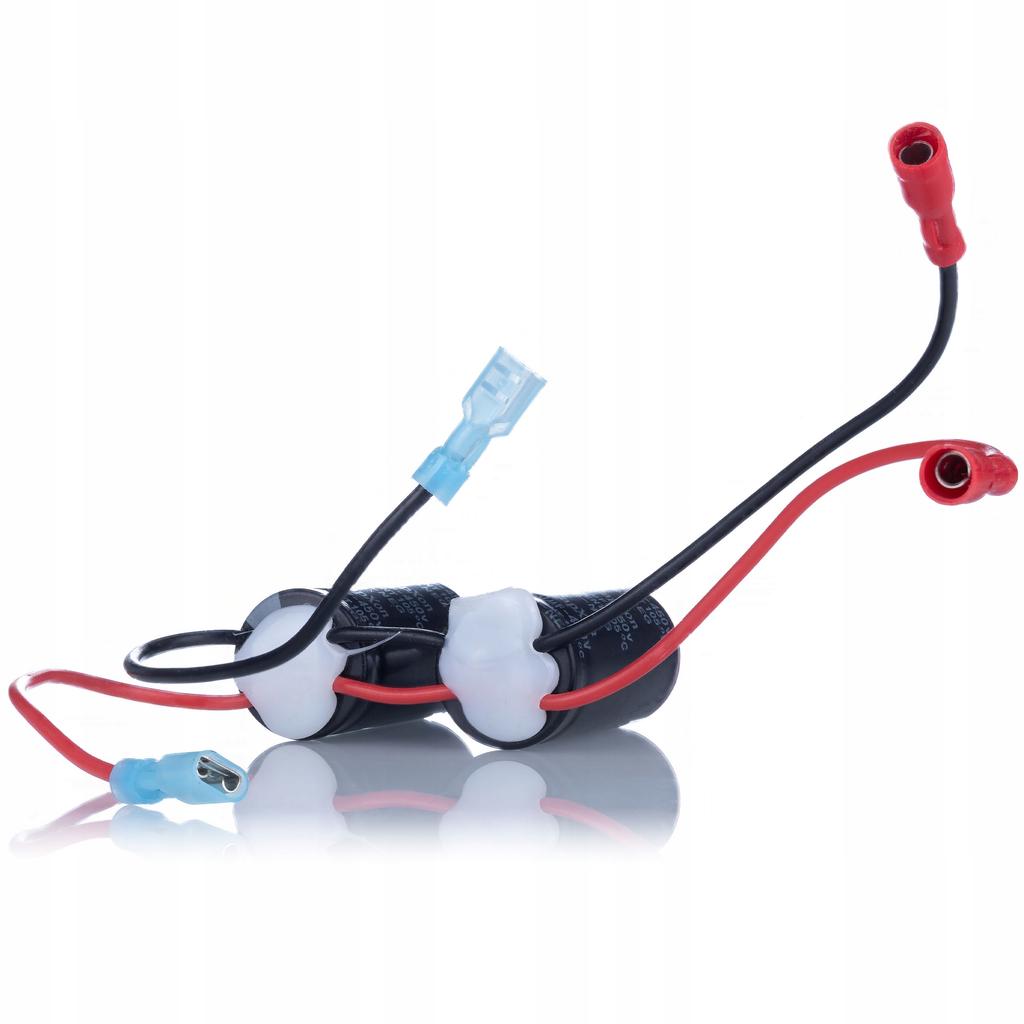 Capxon Dual 220Uf 450V - Electrolytic Capacitor Kit | 2X | Parallel Connection | Slide Connectors | Ø25X46 Mm | 105°C | Ready To Install