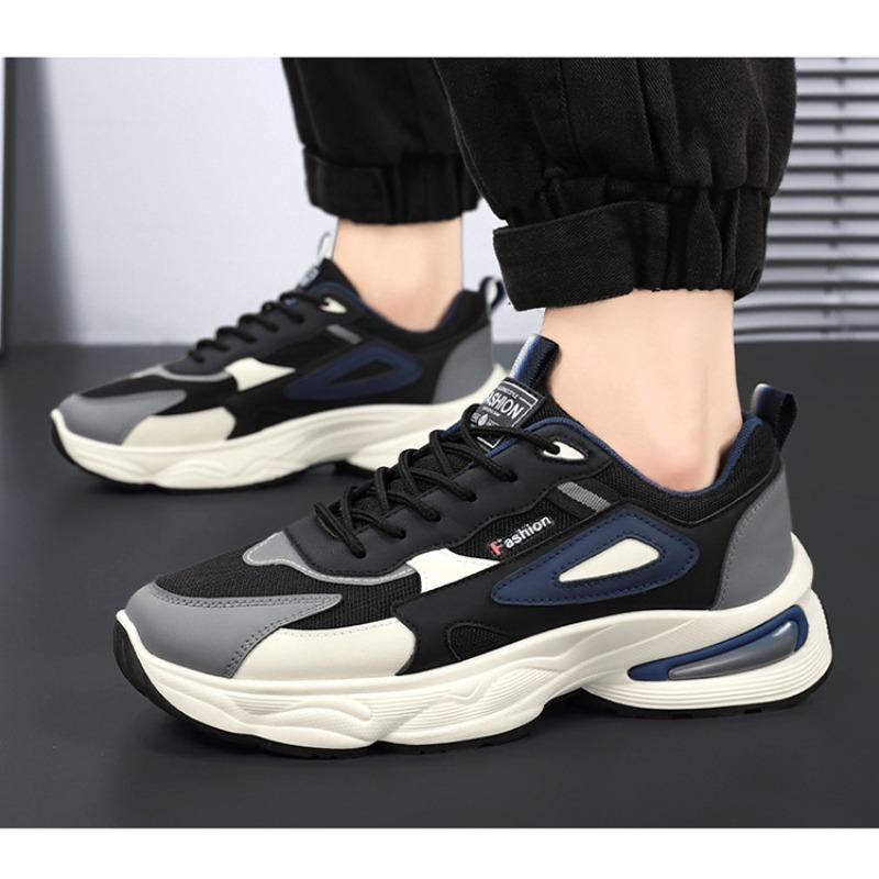 Men's Summer Mesh Breathable Sports Shoes, Comfortable Thick-Soled Air-Cushion Running Casual Dad Shoes.