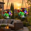 Solar-Schmetterlings-Hängeleuchte mit LED, Wasserdicht für den Außenbereich, Farbwechselnde Metall-Gartenlampe mit Kette, Solar-Garten-Hängekugel für Terrasse