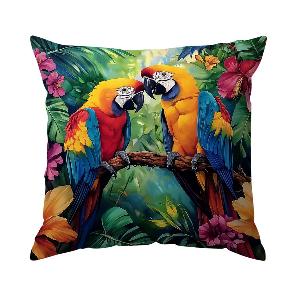 4pcs settropical jungle animals Cushions Pillowcase Polyester Cushion Cover Throw Pillow Pillowcover Home Car Sofa Decor