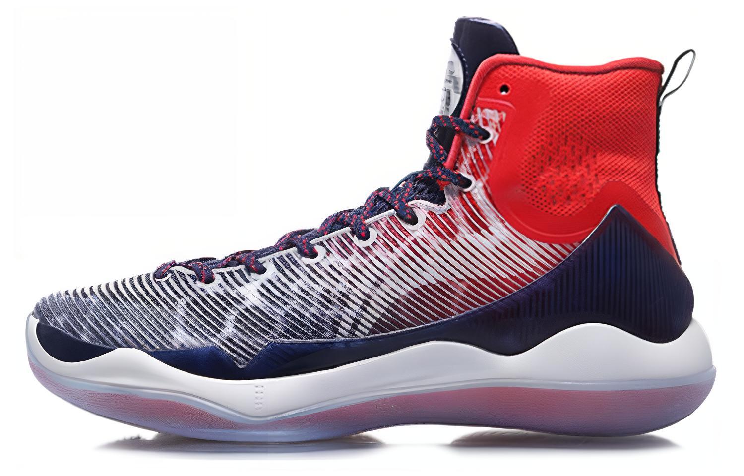 Li Ning YuShuai 11 Амортизирующие Высокие Баскетбольные Кроссовки Мужские Цвет Драконий Фрукт Красный ABAM023-4 41.5