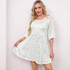 New Hot Style Fashion Sequin Dress: Solid Color, Loose Waist, Short Sleeve Skirt for Banquets