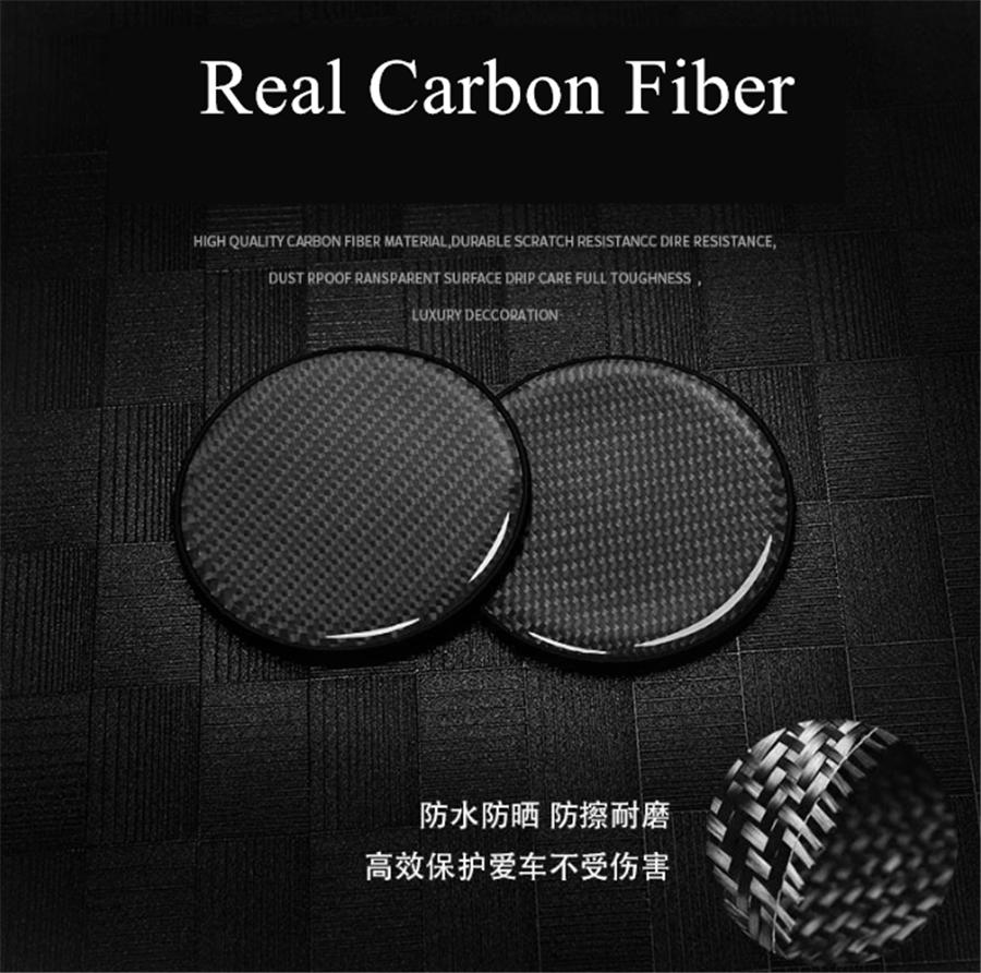 2Pcs Carbon Fiber PVC Car Cup Holder Pad Water Cup Slot Anti-slip Mat Universal