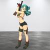 Dragon Ball Girl Figure Pvc Material, Cartoon Anime Style, Bulma Military Uniform, Bikini