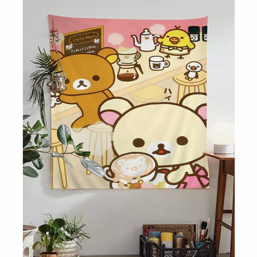Cute Cartoon Anime RRilakkuma Hanging Bohemian Tapestry Bohemian Wall Tapestries Mandala Cheap Hippie Wall Hanging