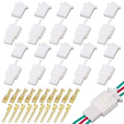 KKLM Wiring Connectors Kit, 10 Pcs 3 Pole Wire Coupler, 60 Pcs 2.8mm Contact