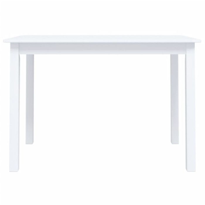 VidaXL Table de salle à manger Blanc 114x71x75 cm Bois d'hévéa massif