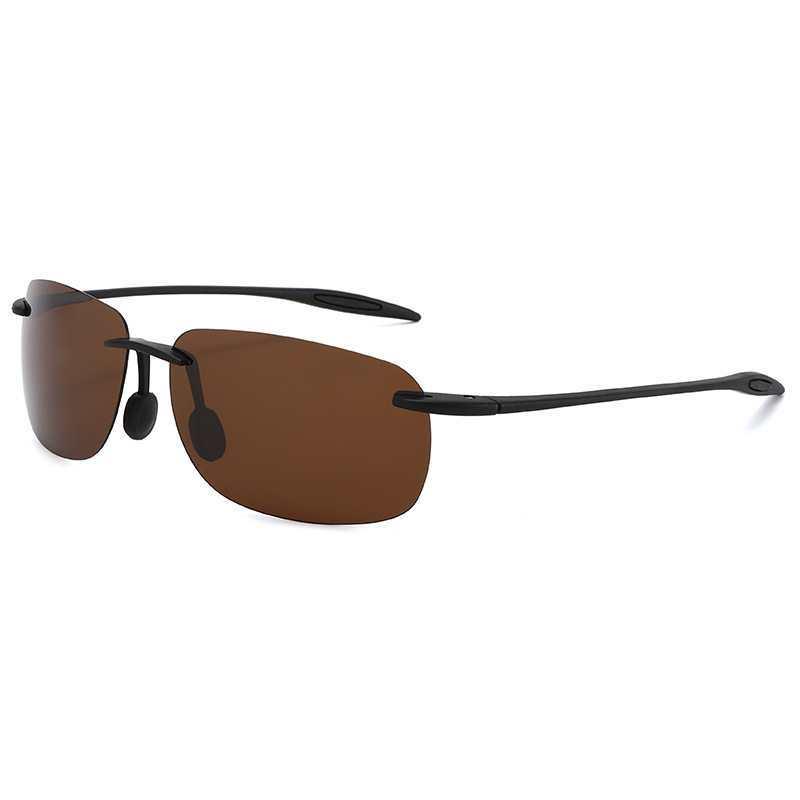 Occhiali da Sole Sportivi Polarizzati TR90 TAC Senza Montatura Ultraleggeri per Ciclismo e Alpinismo, Equipaggiamento Outdoor Unisex