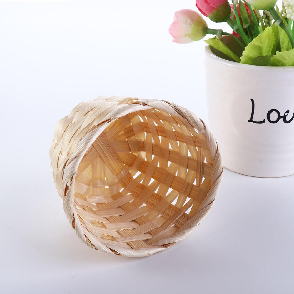 Bamboo Decorative Portable Small Sundries Organizer Storage Basket Plant Box Fruit Basket Basket