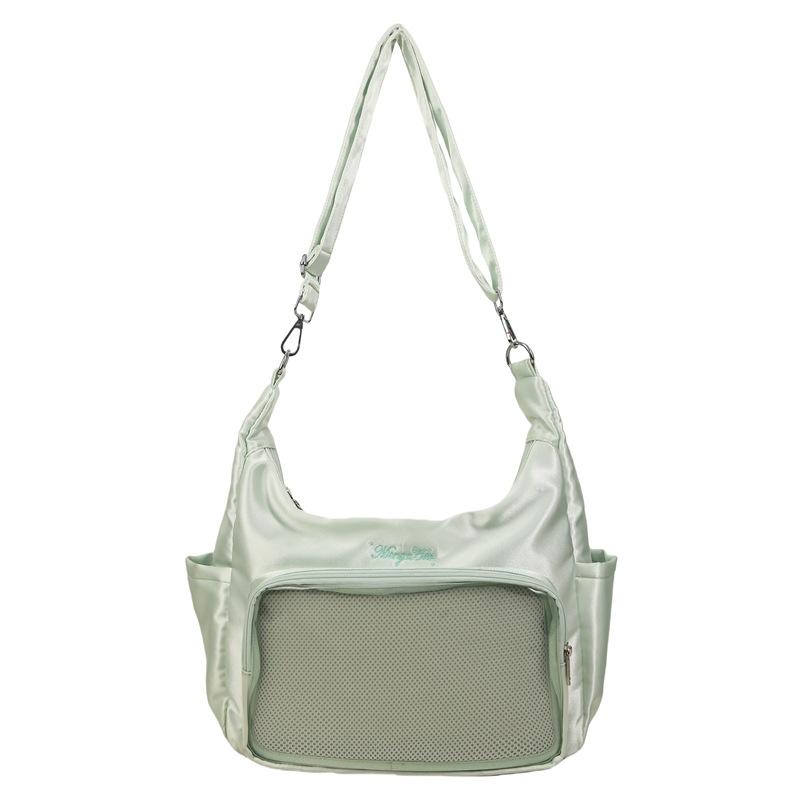 

Harajuku small fresh women s satchel summer new large-capacity daily commuting tutoring bag shoulder messenger bag зелений