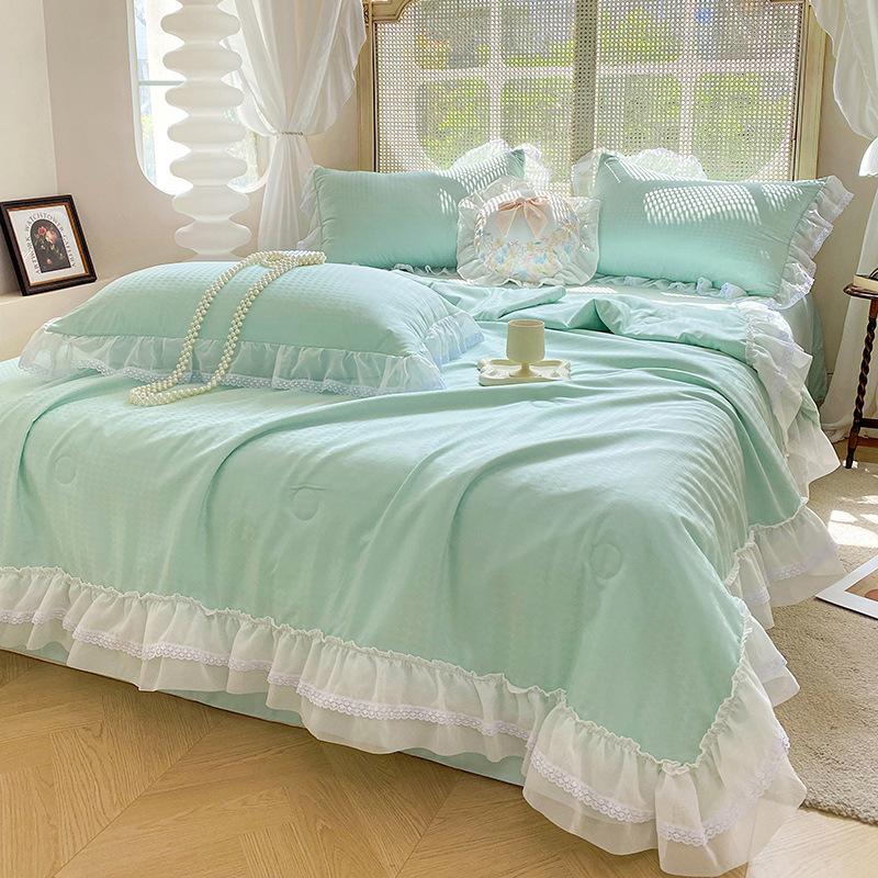 

Летние ледяные шелковые одеяла с холодным ощущением, крутые четырехсекционные одеяла для машинной стирки, прохладные одеяла с кондиционером, кремовый стиль 3pcs