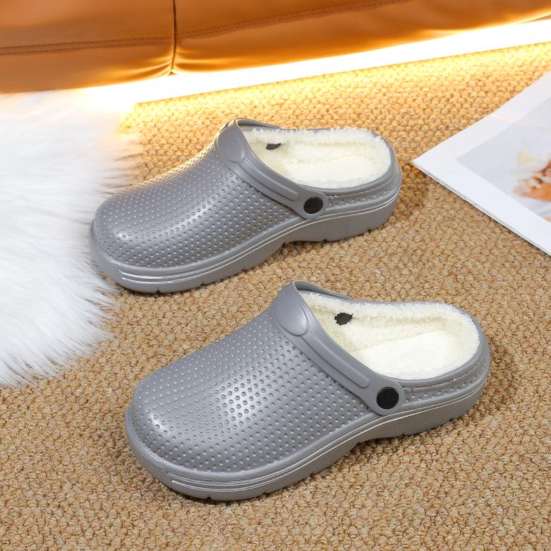 

2025 Зимові Теплі Оксамитові Домашні та Вуличні Тапочки для Пари Великого Розміру 45 сірий колір