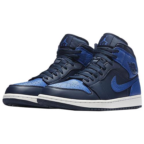 Jordan Air Jordan 1 Mid Cow Leather, Leather Comfortable Lightweight Cushioning Mid top Children's Basketball Shoes 554725-412