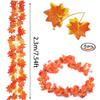 6PCS Artificial Maple Leaves Garland Fake Plant Vines for Home Garden Outdoor Autumn Thanksgiving Halloween Party Table Decor