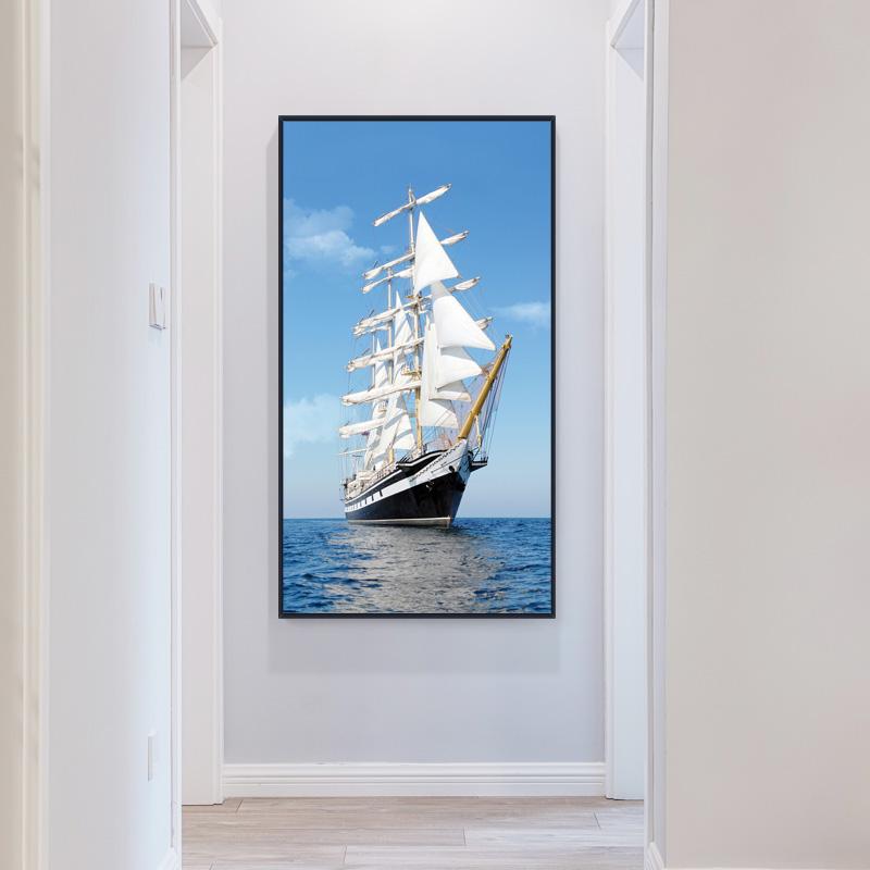 Sailboat Backlight Posters and Prints Ocean Landscape Canvas Paintings Wall Art Picture Home Decor for Living Room Bedroom