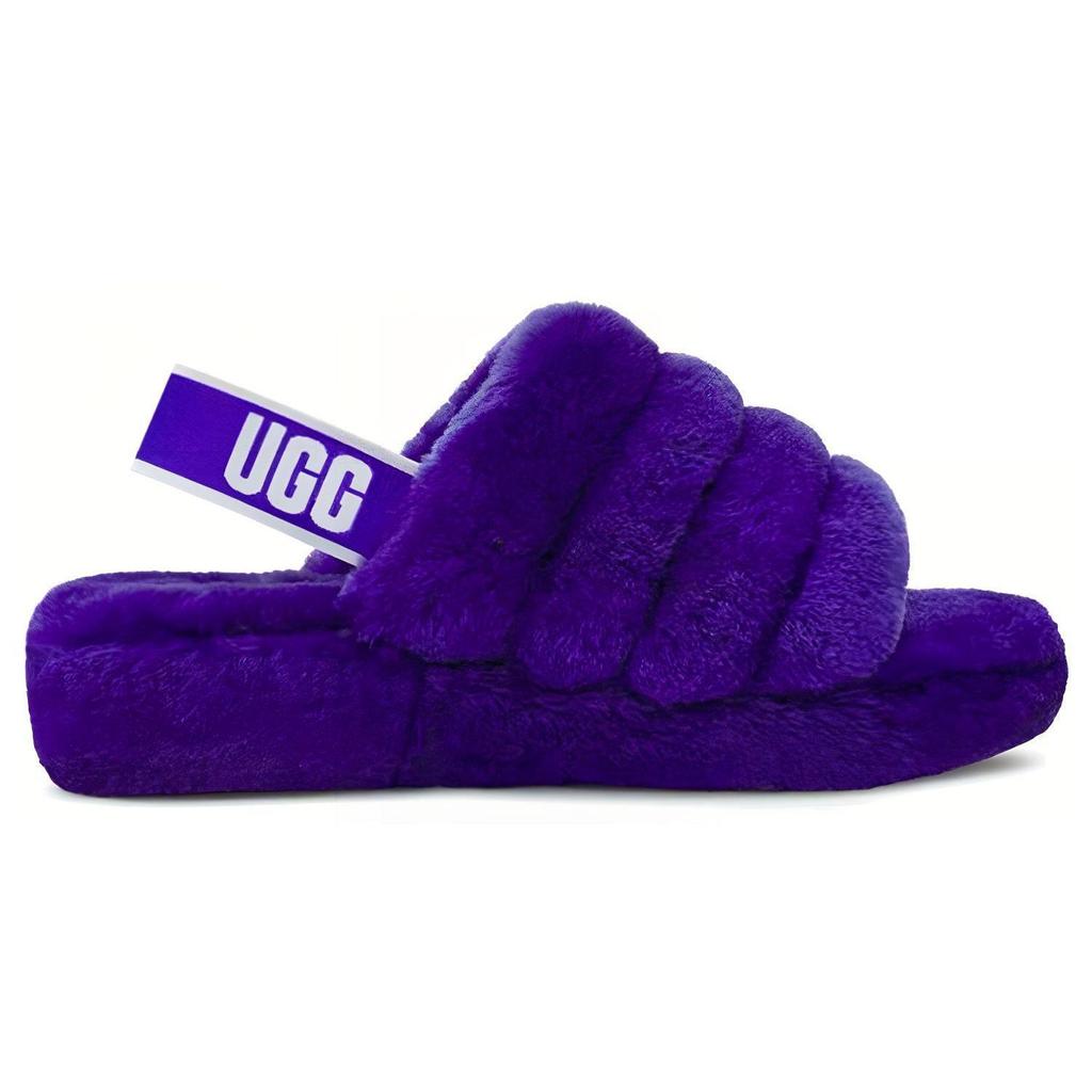 UGG Fluff Yeah Slide Minimalistic Thick Sole Purple Women's 1095119-VNGH