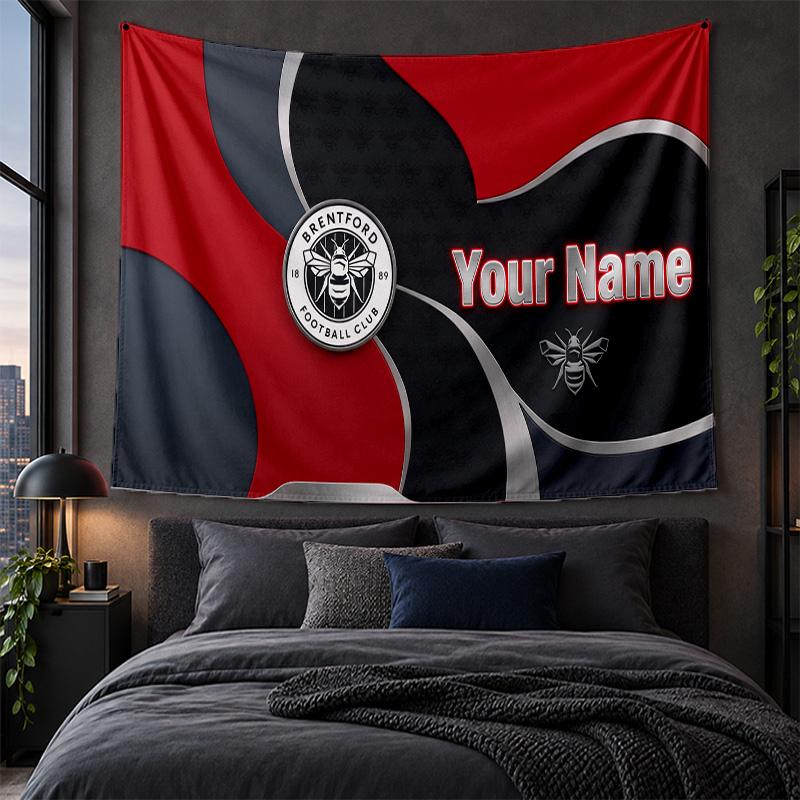 Personalized Tapestry Wall Hanging Brentford Football Pattern Art Background Cloth