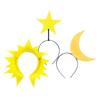 Star Moon Sun Headband Women Girls Kids Hairpiece Fabric Tiara Halloween Stage Weddings