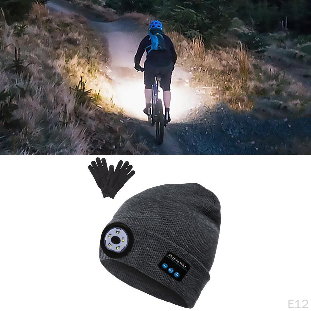 for Men Sports , Rechargeable Outdoor Hiking Flashlight Hat with Speaker Gifts Lovers