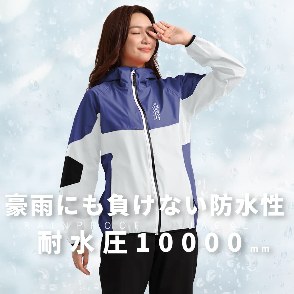 Golf Rain Top and Mountain Rain Outdoor Purple M [Arashiyama] Women's Wear, Bottom, Parka, Suit, Jacket, Waterproof, Lightweight, (Rain Suit)