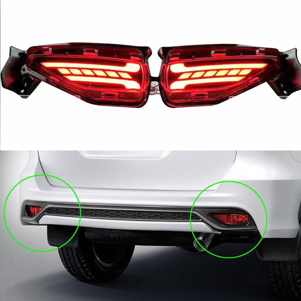 1Set LED for Toyota Fortuner SW4 2015 2016 2017 2018 2019 2020 Reflector Rear Bumper Light Fog Lamp Brake Light Turn Signal