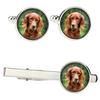 English Setter, Lawerack, Laverack - Cufflinks and Tie with Your Photo, a Suit Decoration, Men's Jewelry from the Brand.