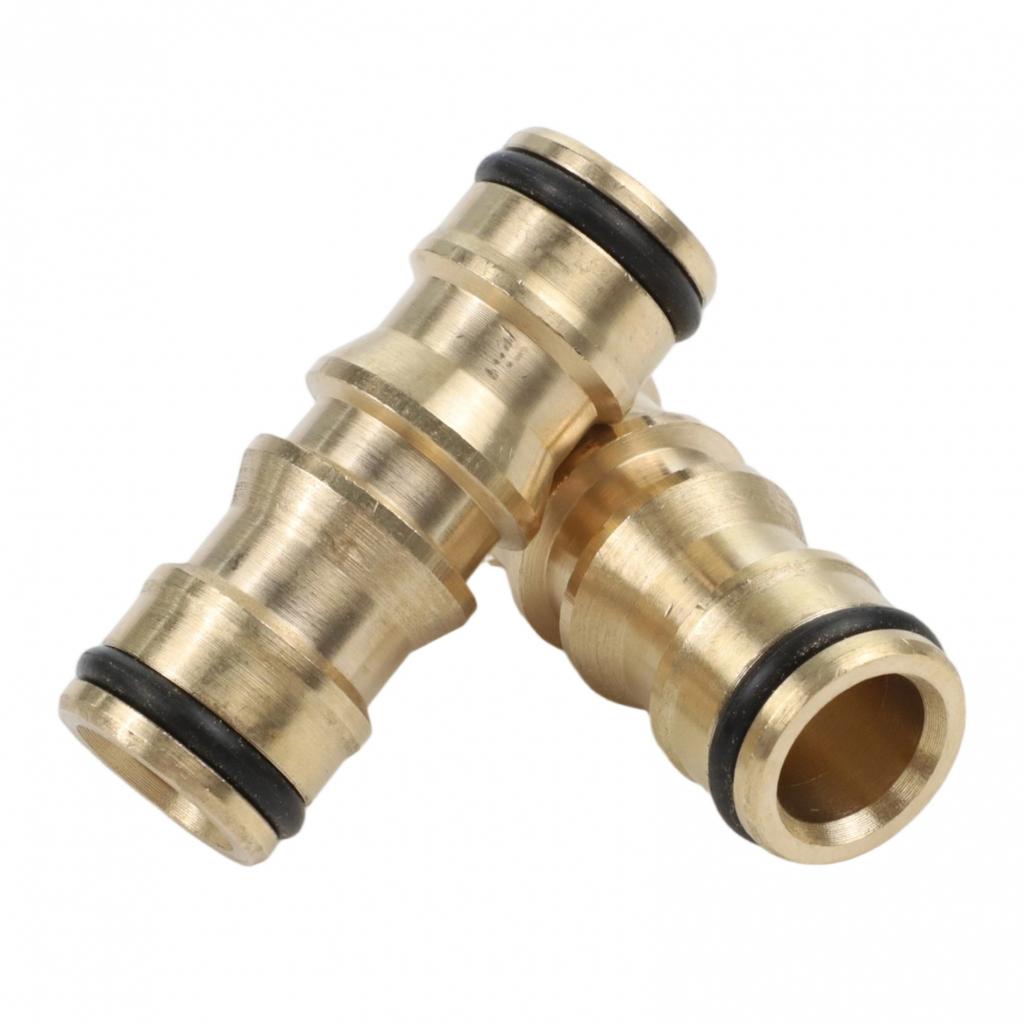 Solid Brass Double Male Hose End Connectors for Quick Hose Connections 2 Pack