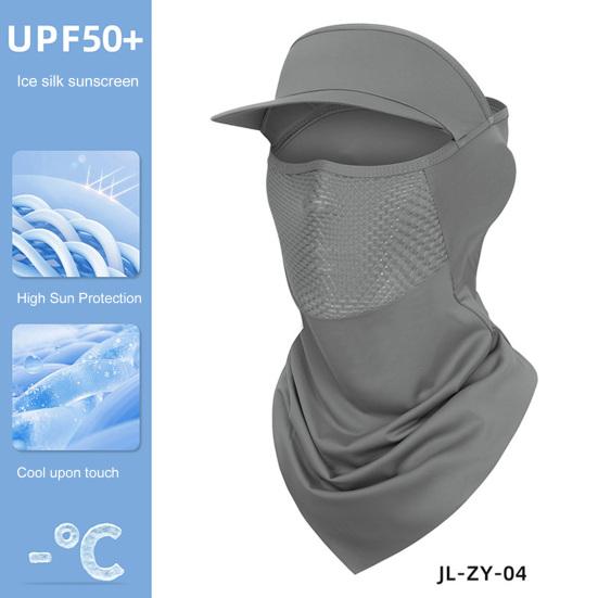 Face Guard Neck Gaiter Hat Breathable Windproof UV Protection Men Women Multi-Purpose Summer Outdoor Ice Silk Visor