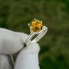 Sisters Day Deal 925 Sterling Silver Round Citrine Stone Artisan Bezel Boho Ring