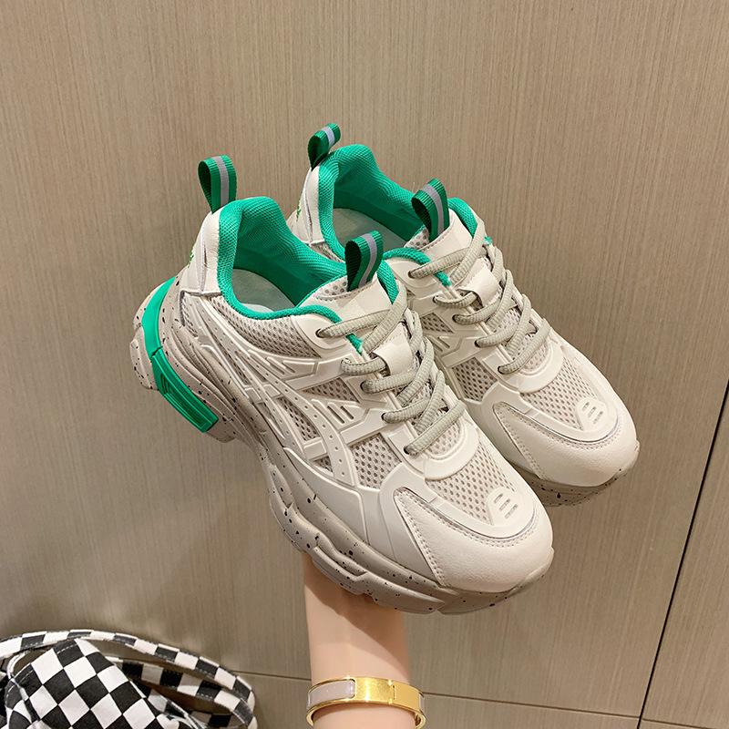 Mesh breathable muffin little white shoes women's 2024 new four-season comfortable sports and leisure dad shoes tide