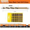 High-Speed Steel Straight Shank Twist Drill Bit, Black and Yellow, Fully Ground